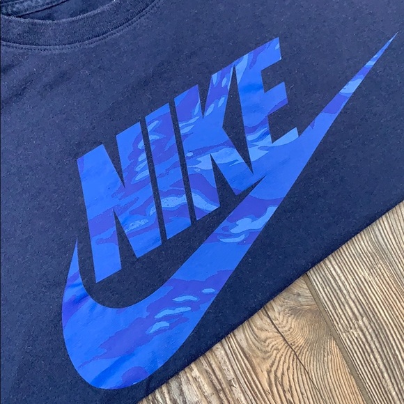 Nike Athletic Cut Tee Men’s Sz Large Navy Blue - Picture 7 of 8